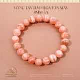  Vòng Tay Đá Đào Hoa Vân Mây 8mm 5A 