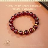 Vòng Tay Đá Garnet 10mm 5A Phối Charm 