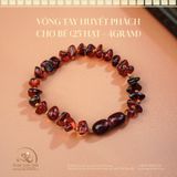  Vòng Tay Huyết Phách Cho Bé (25 Hạt - 4gram) 