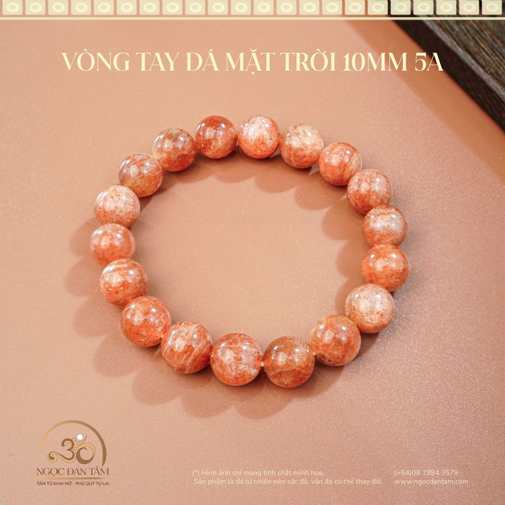 Vòng Tay Đá Mặt Trời 10mm 5A 