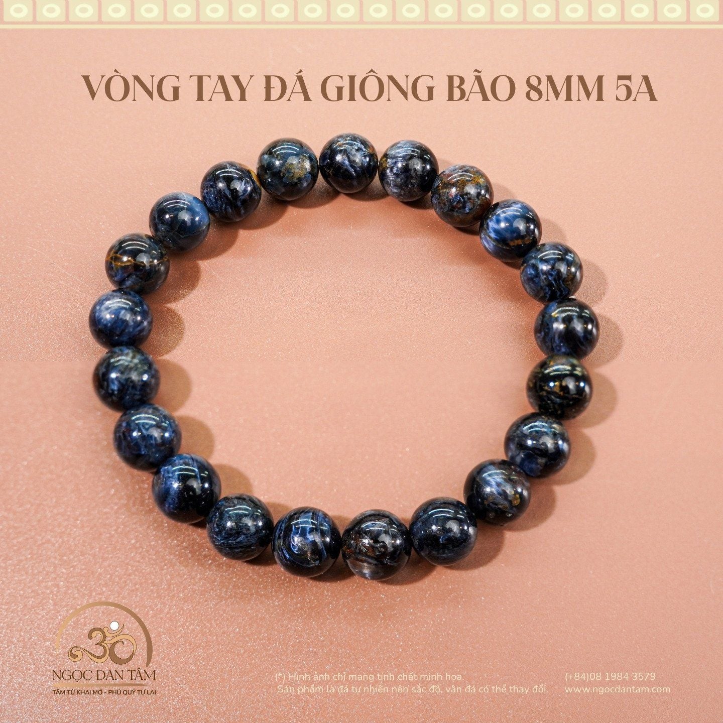  Vòng Tay Đá Giông Bão 8mm - 9mm - 10mm - 12mm 