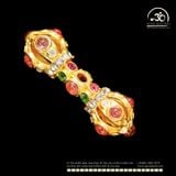  Charm Chùy Kim Cang Đá Màu - Bạc 925 Mạ Vàng Cao Cấp 