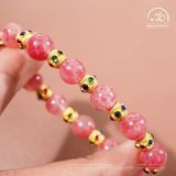  Vòng Tay Tường Vi 9mm 5A Phối Charm Đính Đá 