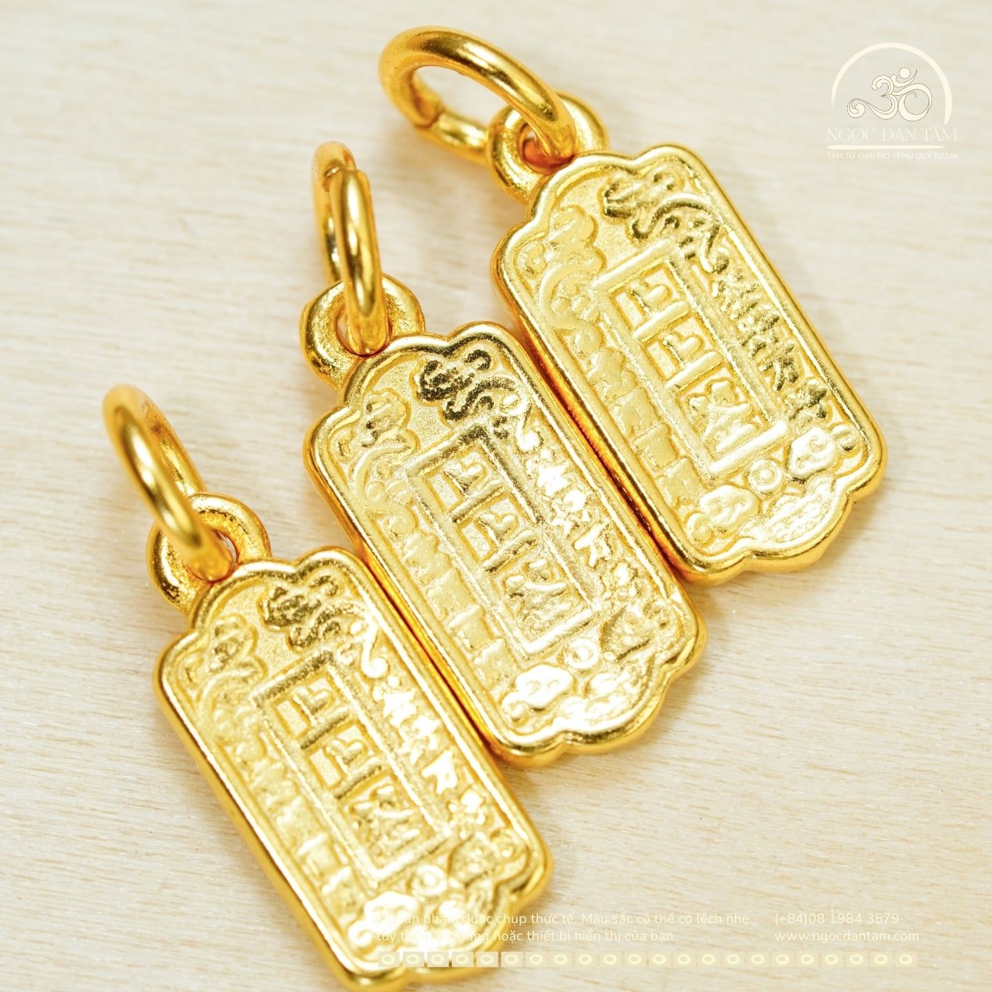  Mặt Dây Chuyền Thẻ Bài Vàng - Bạc 925 Mạ Vàng Cao Cấp 