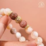  Vòng Tay Mã Não Anh Đào 10mm 2A Phối Đá Thulite 10mm 2A 