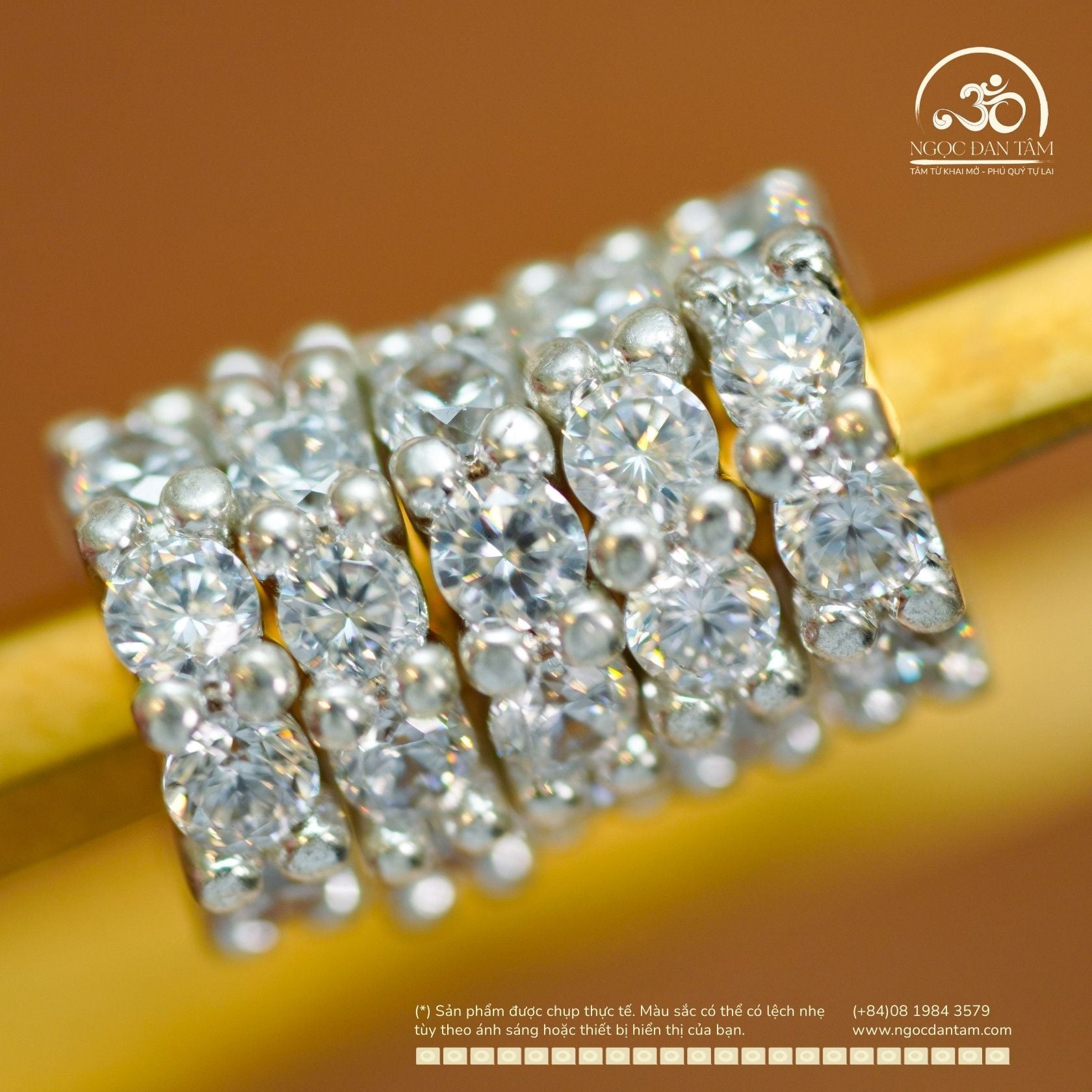  Charm Đệm Bạc Lấp Lánh 8mm - Bạc Cao Cấp 