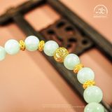  Vòng Tay Đá Angelite 8mm 2A Phối Charm Bi Tròn Họa Tiết 