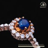  Nhẫn Bạc 925 Đính Đá Sapphire 4x5mm 