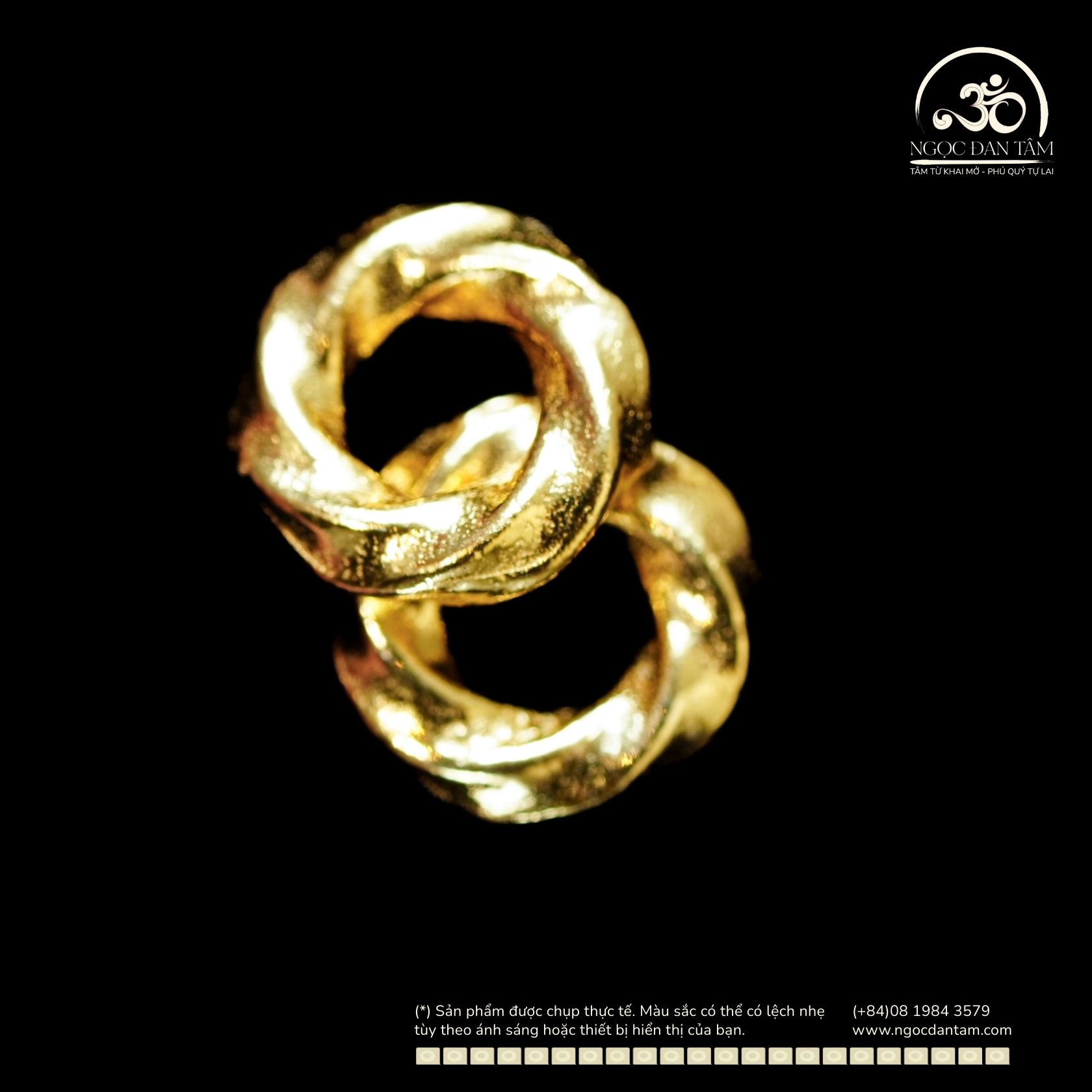  Charm Tròn Xoắn Dẹp Nhỏ 6.59mm - Bạc 925 Mạ Vàng Cao Cấp 