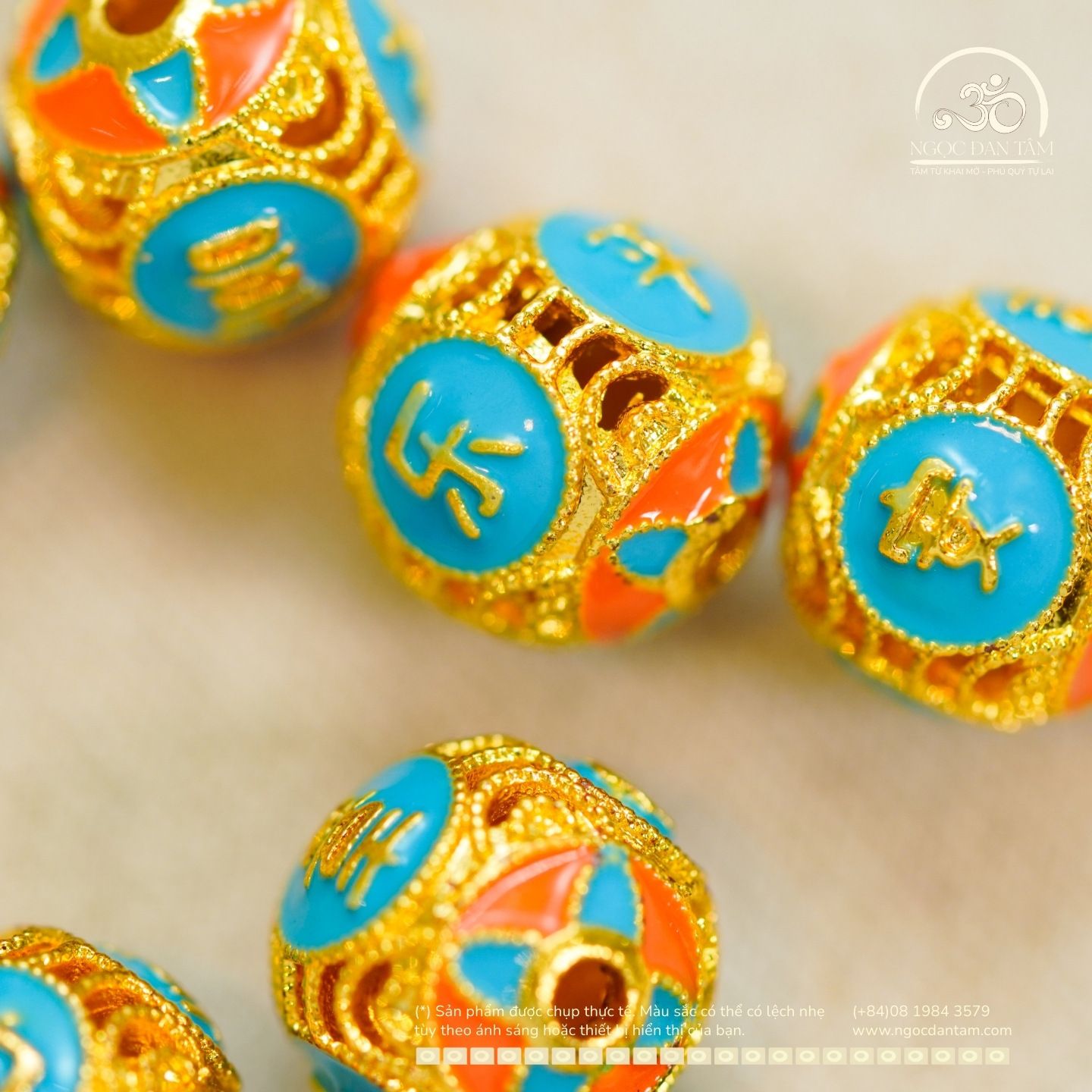  Charm Tròn Bình An 9.95mm  - Kim Loại Mạ Vàng 