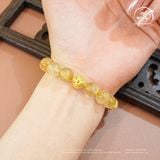  Vòng Tay Tóc Vàng 10mm 7A Phối Charm Cát Tường 