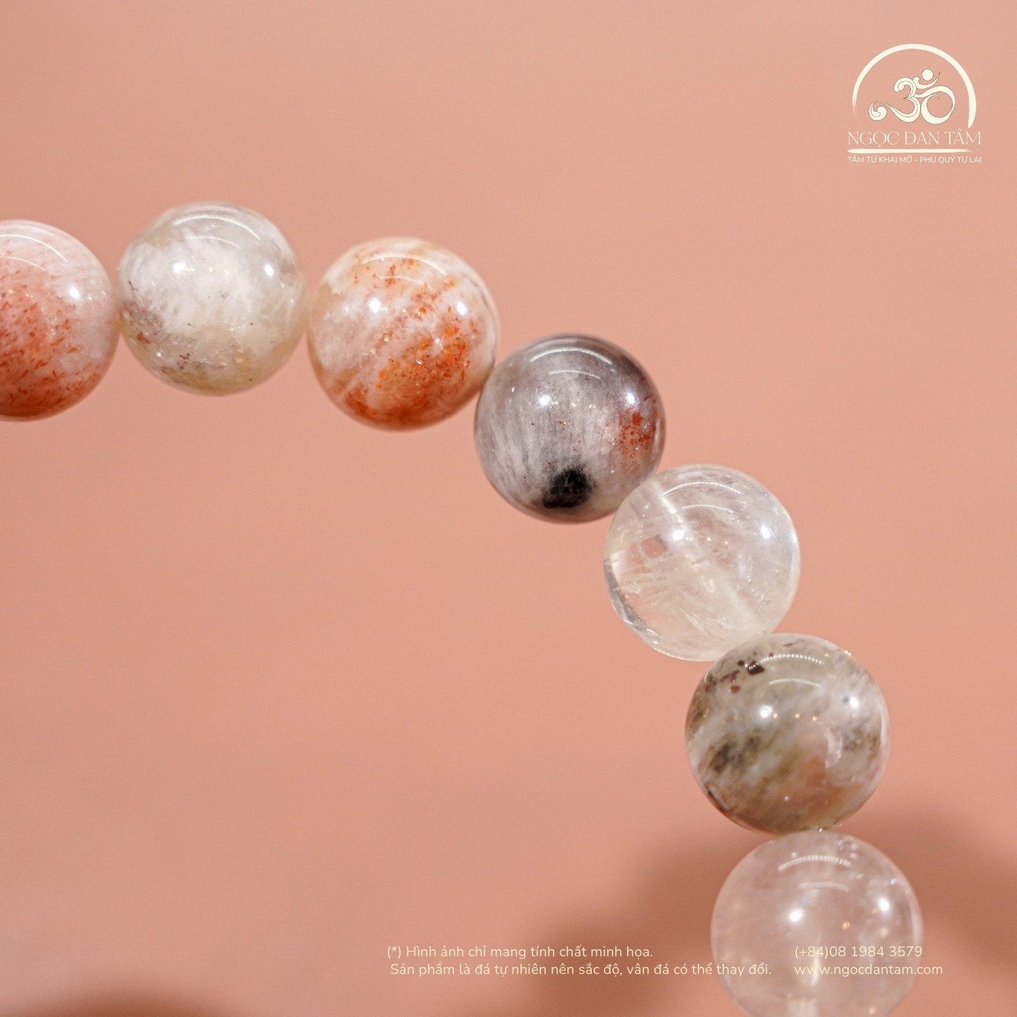  Vòng Tay Đá Mặt Trời Đa Sắc 10mm 