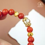  Vòng Tay Ngọc Bích Đỏ 7mm 5A Phối Charm 