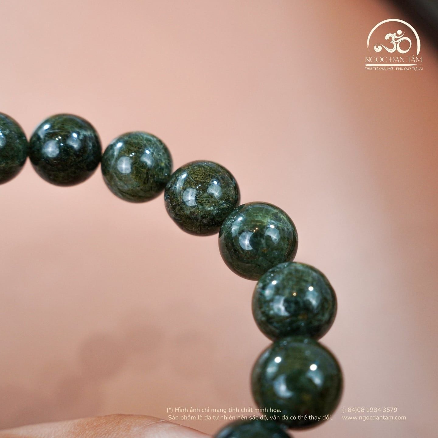  Vòng Tay Đá Thạch Anh Tóc Xanh 3A 11mm 
