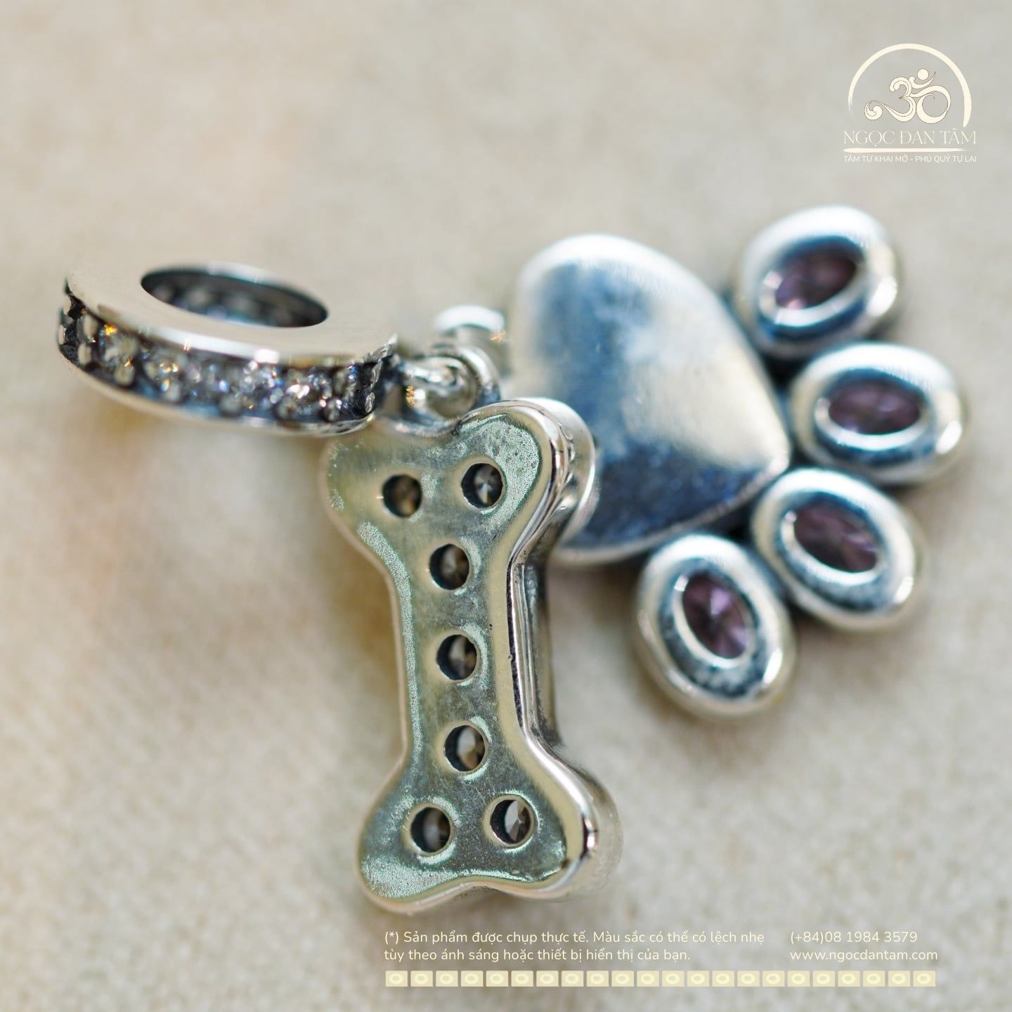  Mặt Treo Pandora Xương 12,34mm - Bạc 925 Cao Cấp 