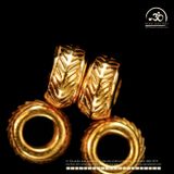  Charm Tròn Lá Lớn 5.67mm - Bạc 925 Mạ Vàng Cao Cấp 