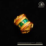  Charm Lu Thống Lục Tự Xanh Lá 9,43mm - Bạc Mạ Vàng Cao Cấp 