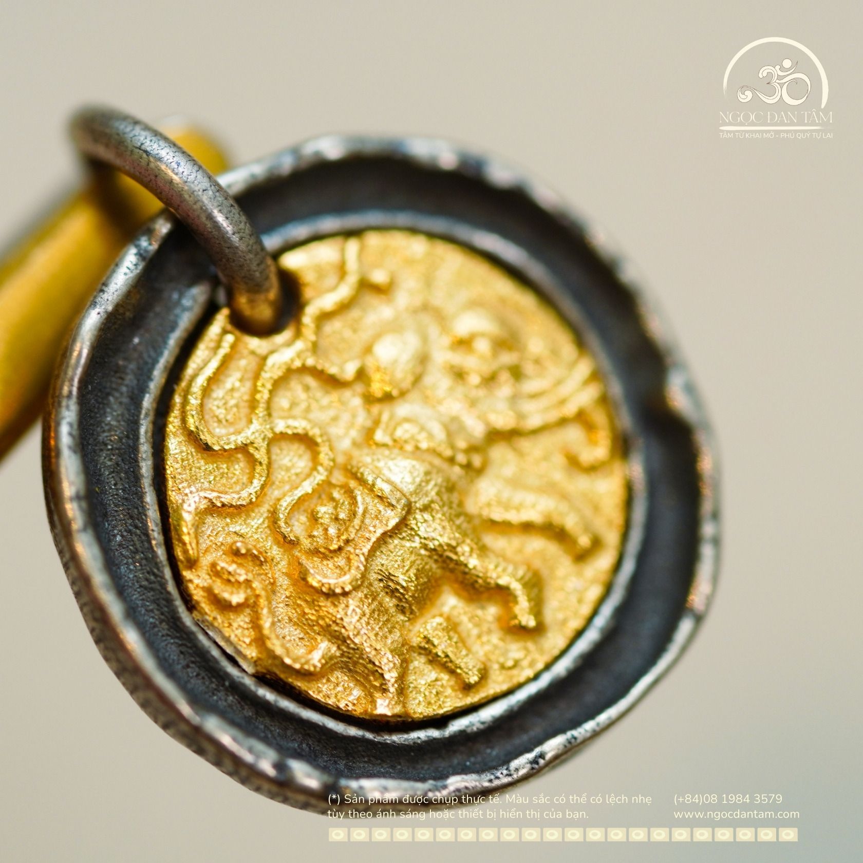  Charm Voi Thần 15,04mm - Bạc 925 Mạ Vàng Cao Cấp 