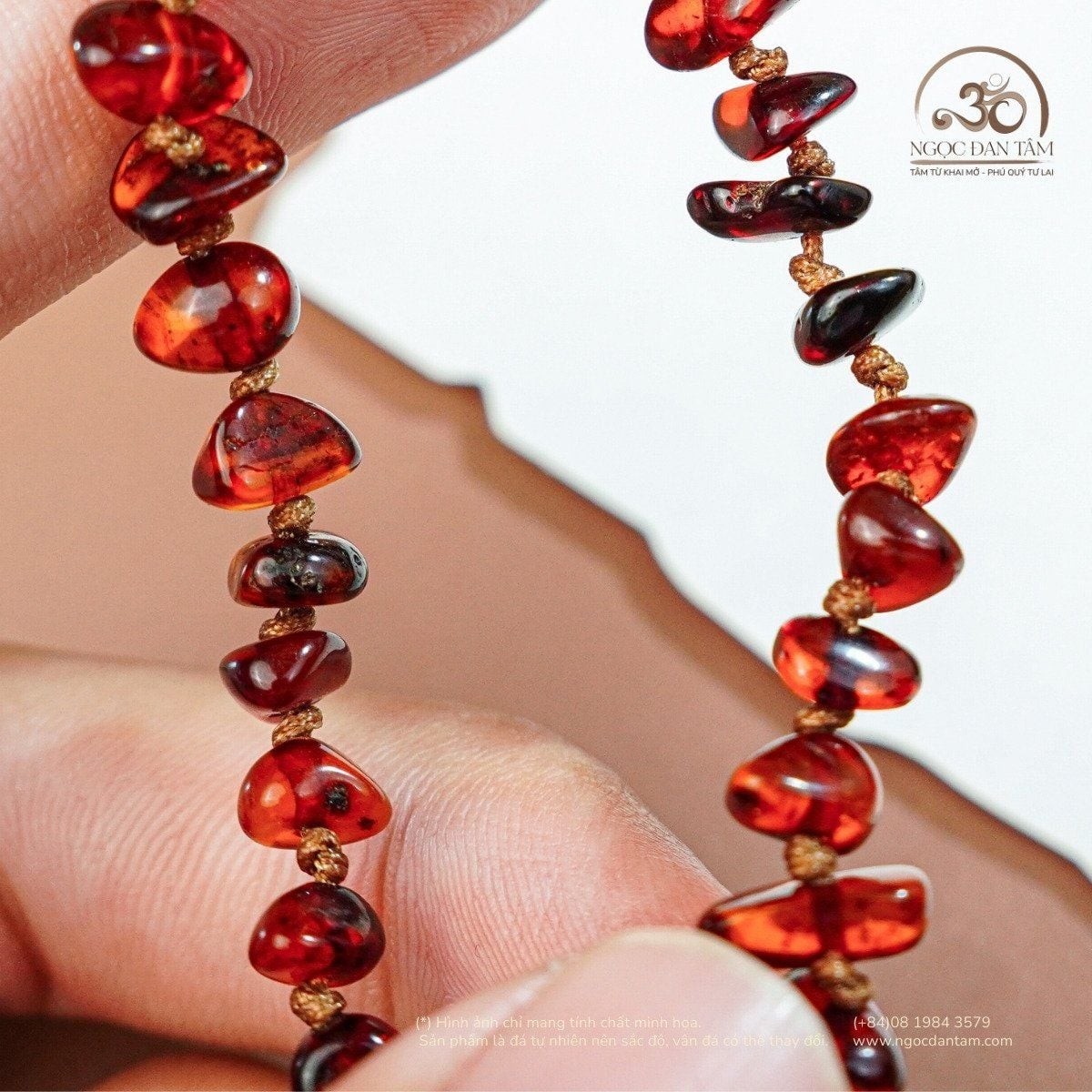  Vòng Tay Huyết Phách Cho Bé (25 Hạt - 4gram) 