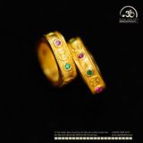  Charm Đệm Vuông Đính Đá 8mm - Bạc 925 Mạ Vàng Cao Cấp 