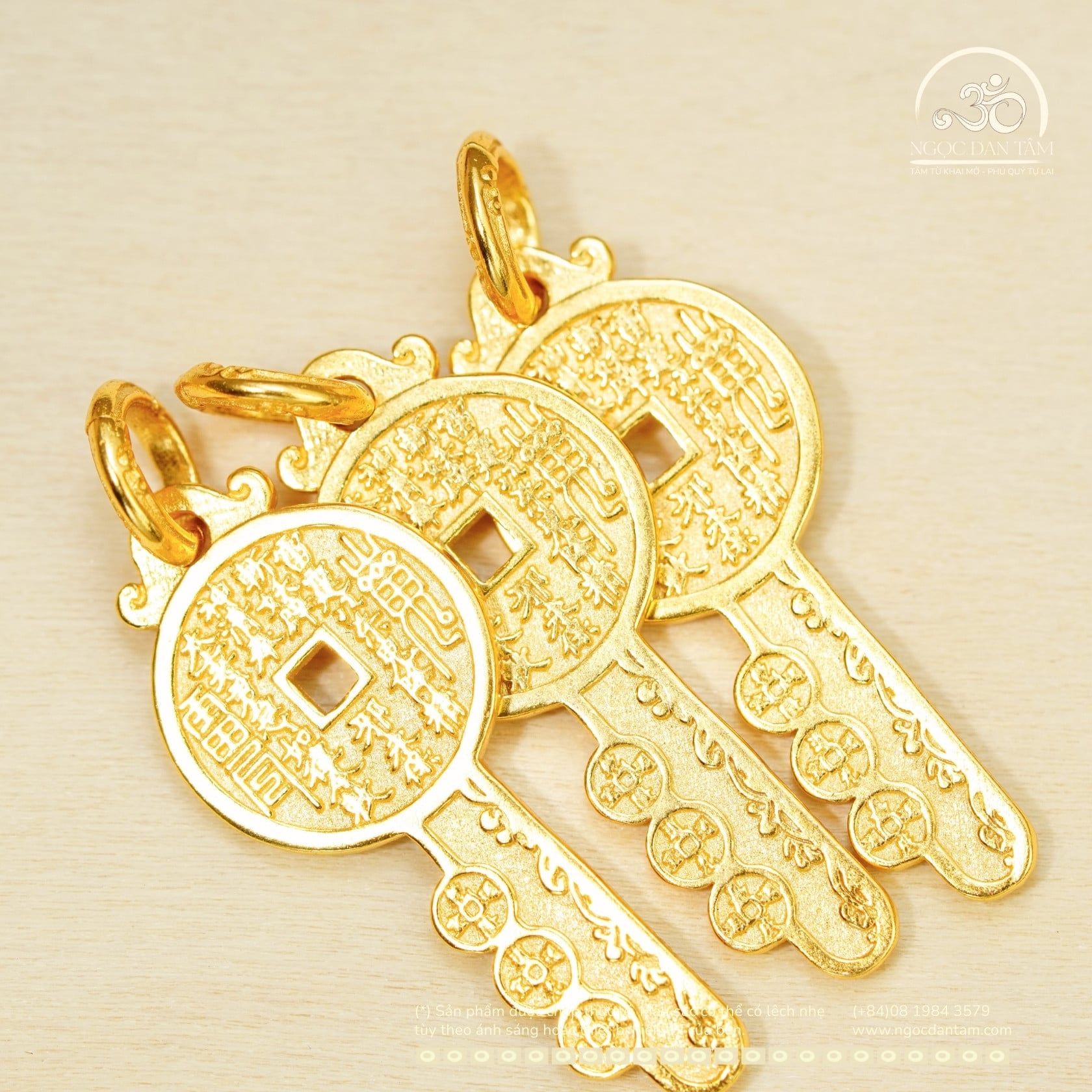  Mặt Dây Chuyền Chìa Khóa Vàng - Bạc 925 Mạ Vàng Cao Cấp 