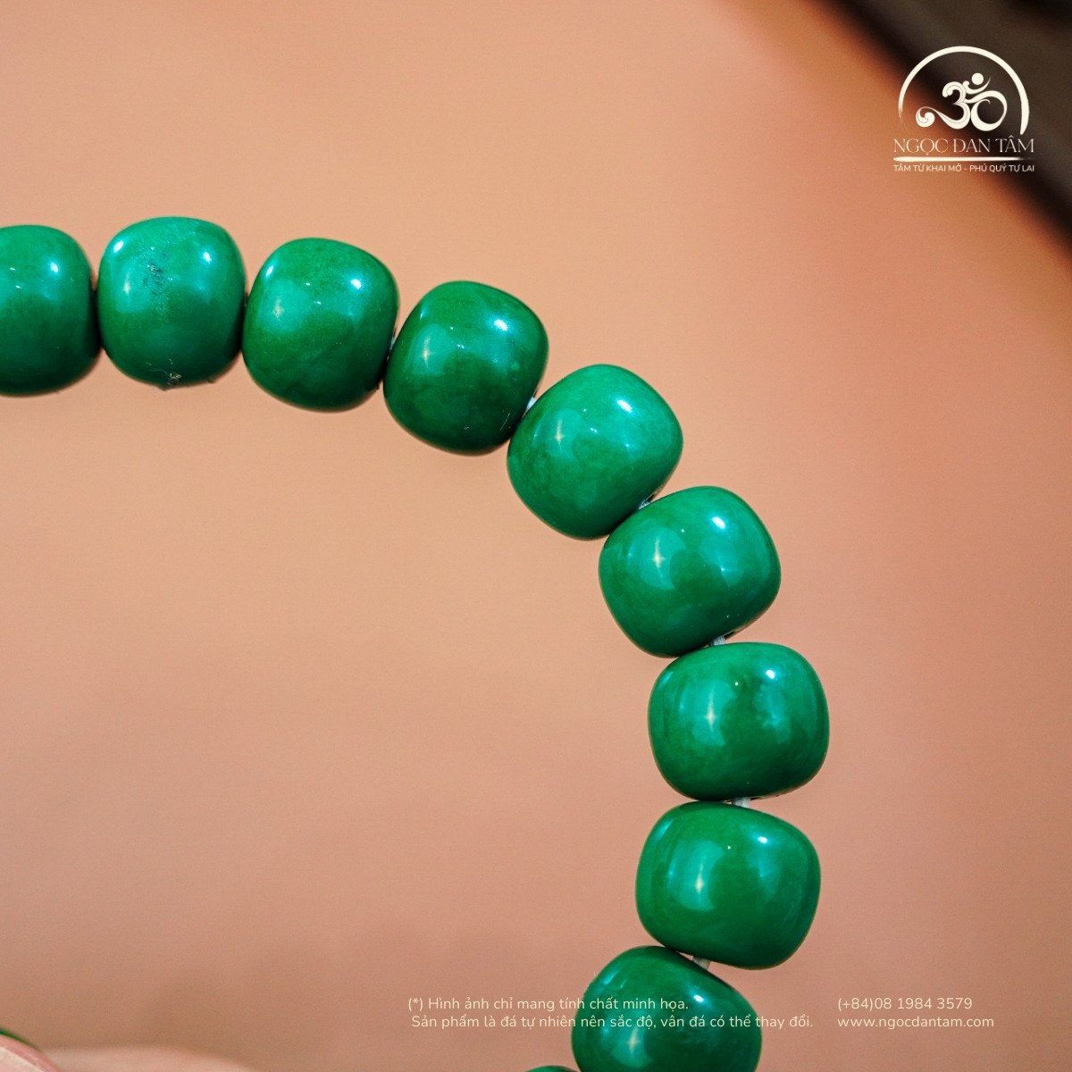  Vòng Tay Đá Howlite Lu Thống Phối Charm 10mm 