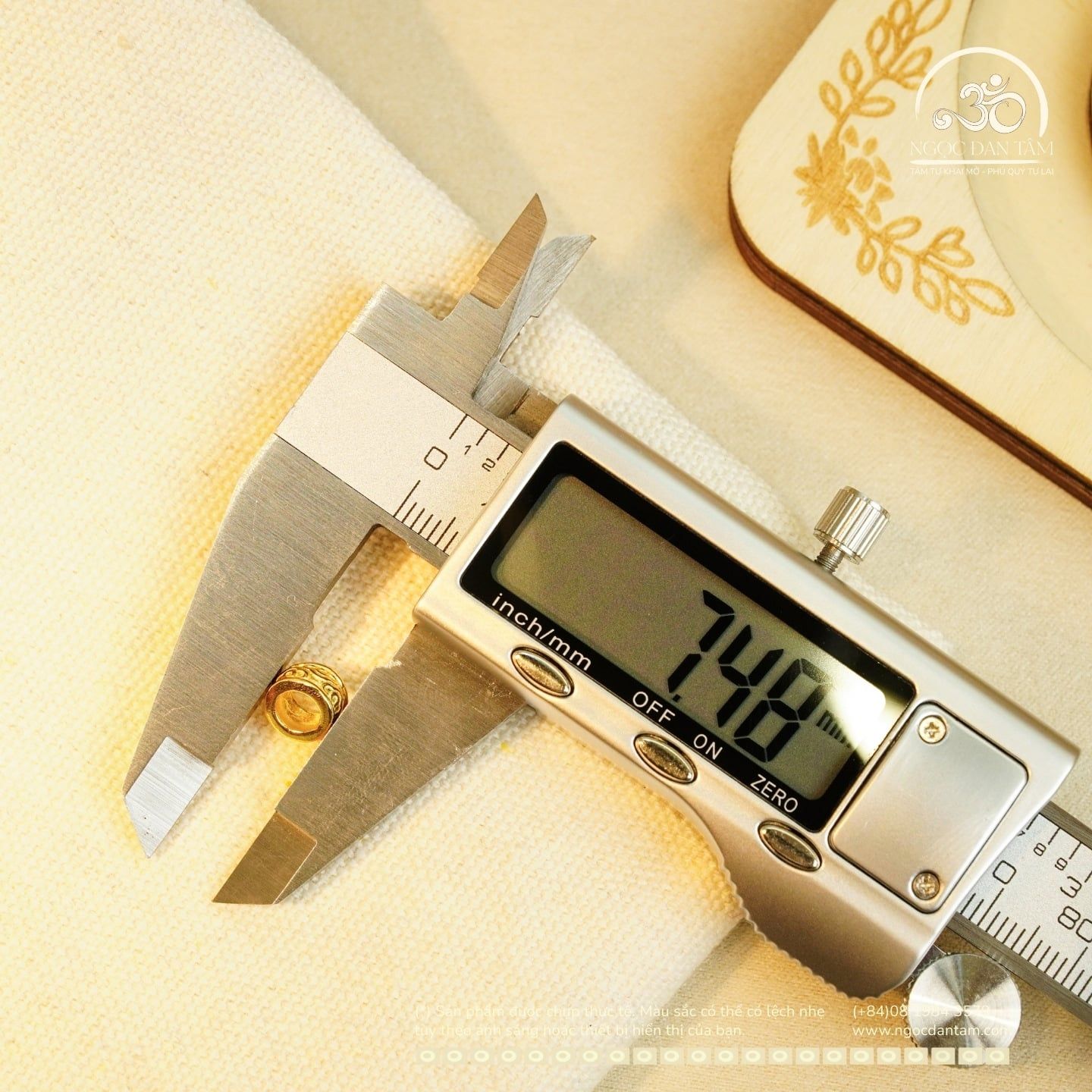  Charm Tròn Vân Mây 7.28mm - Bạc 925 Mạ Vàng Cao Cấp 