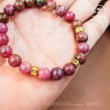  Vòng Tay Thulite 8mm 2A Phối Charm Đồng Tiền 