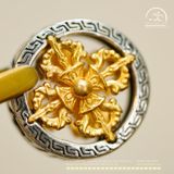  Charm Bánh Xe Pháp Luân Lớn 14,97mm - Bạc 925 Mạ Vàng Cao Cấp 