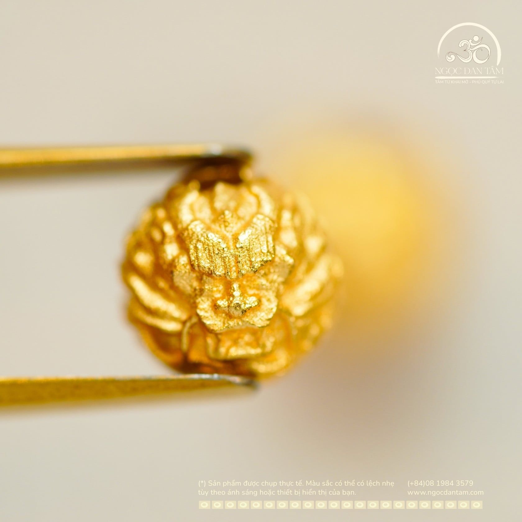  Charm Tròn Sư Tử 7.84mm - Kim Loại Mạ Vàng 