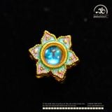  Charm Hoa Đính Đá Trắng 10,91mm - Kim Loại Mạ Vàng Cao Cấp 