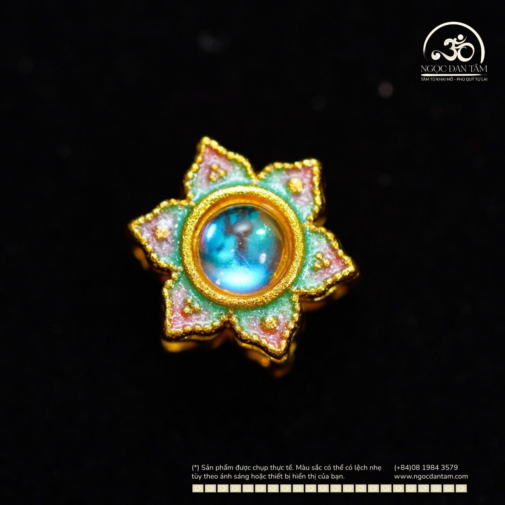  Charm Hoa Đính Đá Trắng 10,91mm - Kim Loại Mạ Vàng Cao Cấp 