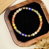  Vòng Tay Đá Ngũ Sắc Viền Pha Lê 