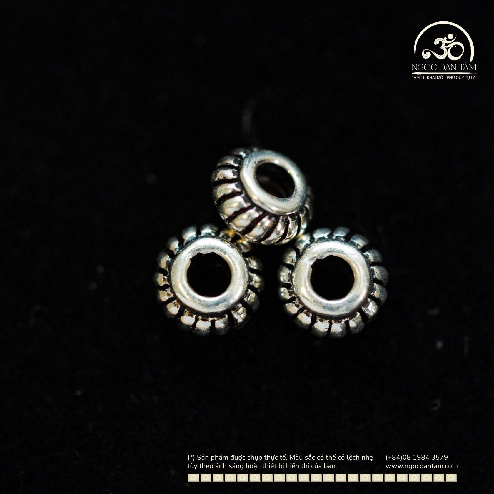  Charm Bánh Xe Bạc 5,22mm - Charm Bạc Cao Cấp 