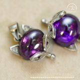  Mặt dây chuyền Hồ Ly Đá Tím 10.60mm - Bạc 925 Cao Cấp 