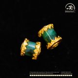  Charm Trụ Xanh Ngọc Lục Bảo Nhỏ 5,85mm - Bạc 925 Mạ Vàng Cao Cấp 