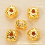  Charm Tròn Mắt Vuông Nhỏ 6.95mm - Bạc 925 Mạ Vàng Cao Cấp 