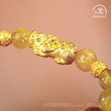  Vòng Tay Thạch Anh Tóc Vàng 9mm 7A Phối Tỳ Hưu 