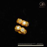  Charm Tròn Gợn Sóng Bạc Mạ Vàng 6mm - Bạc 925 Mạ Vàng Cao 