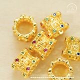  Charm Trống Đính Đá 6.01mm - Bạc 925 Mạ Vàng Cao Cấp 