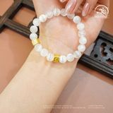  Vòng Tay Selenite 8mm 3A Phối Charm Chú Om 