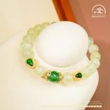  Vòng Tay Prehnite 8mm Phối Charm Hồ Lô 