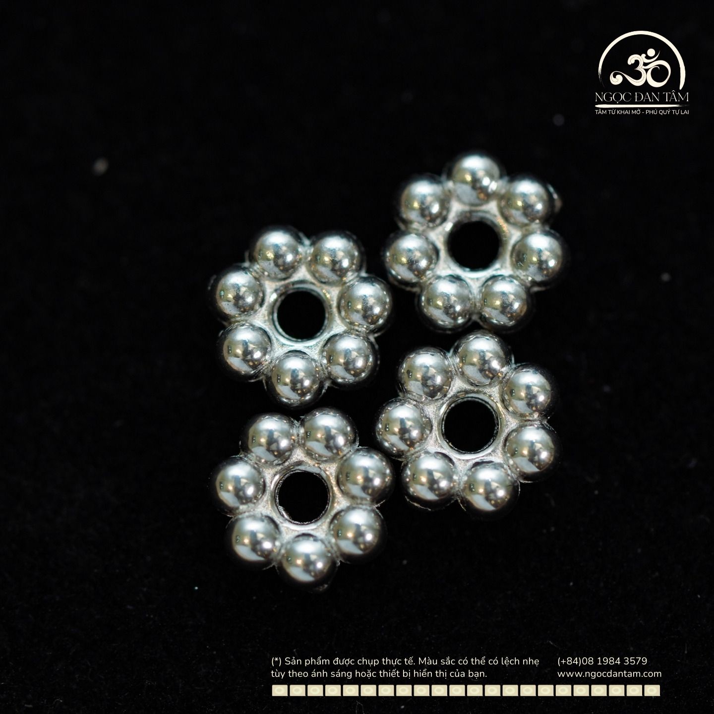  Charm Vòng Tròn Bi - Bạc Cao Cấp 