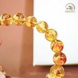  Vòng Tay Thạch Anh Vàng Hoa Bay 10mm 3A Phối Charm 
