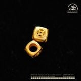  Charm Kim Tiền Vuông Khắc Zakiram 3.72mm - Charm Bạc 925 Mạ Vàng Cao Cấp 