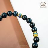  Vòng Tay Đá Thạch Anh Mắt Chim Ưng 6mm 5A Phối Charm Lu Nhỏ 