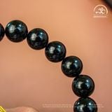  Vòng Tay Tourmaline Đen 10mm 2A Phối Charm Lục Giác Họa Tiết 