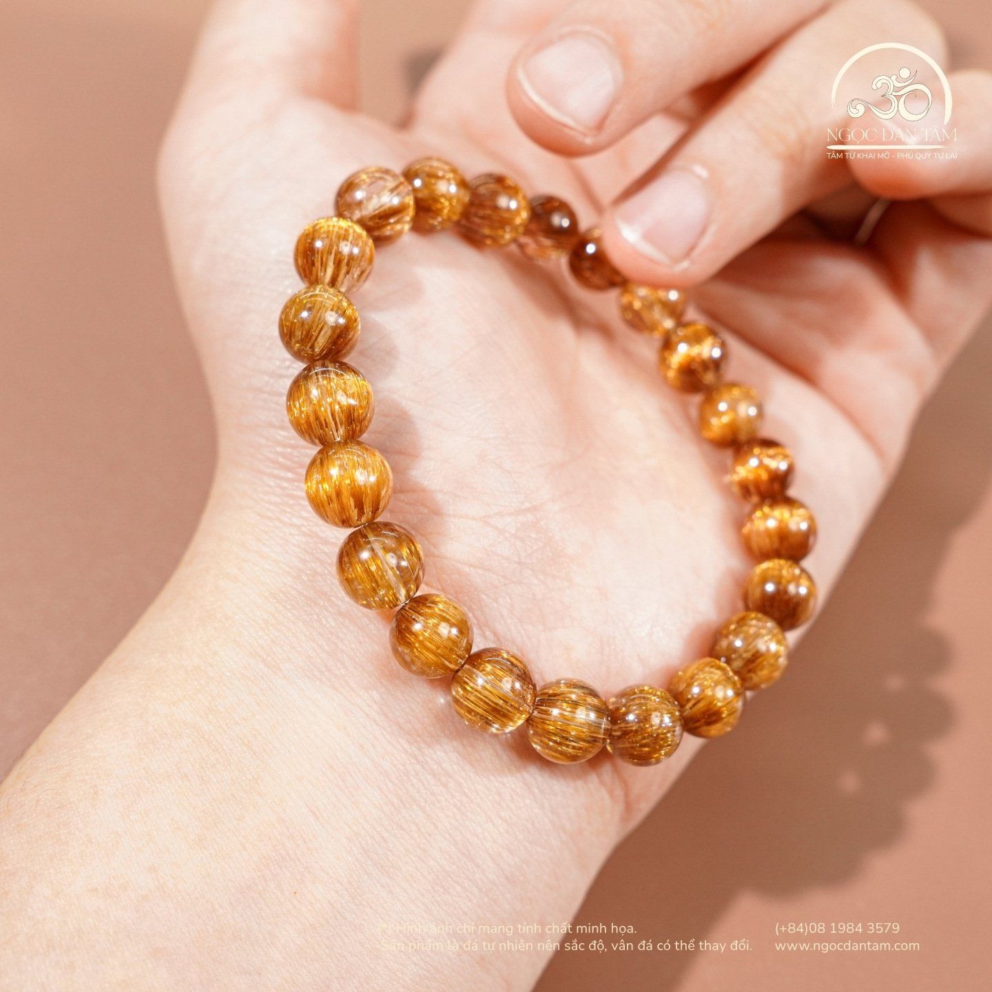  Vòng Tay Tóc Nâu Đồng Trục VVIP 8mm 