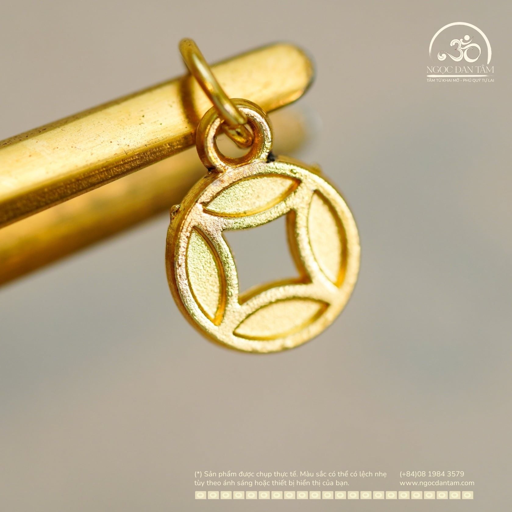  Charm Treo Đồng Tiền 8.02mm - Kim Loại Mạ Vàng Cao Cấp 