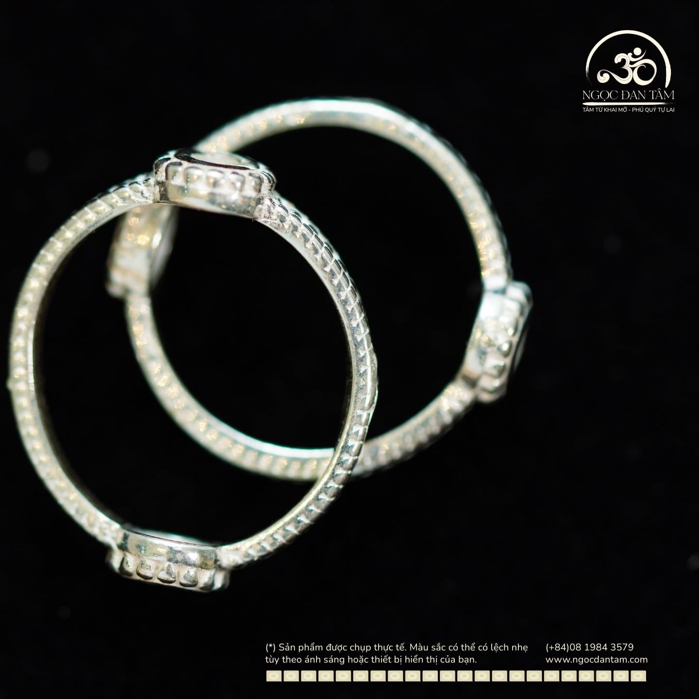  Charm Bọc Đá - Bạc Cao Cấp 